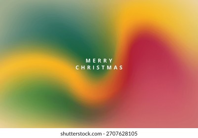Vibrant abstract gradient background with a colorful blend of green, yellow, orange, and pink, featuring merry christmas text, perfect for holiday greetings