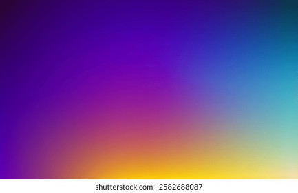 A vibrant abstract gradient background featuring smooth transitions between deep purple, bright blue, magenta, and sunny yellow, creating a visually captivating effect. Its fluid textures and soft blu