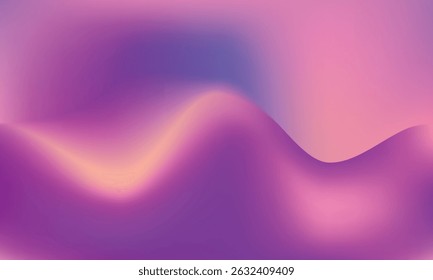 Vibrant abstract gradient background featuring smooth flowing waves in purple, pink, and peach hues. This fluid design is perfect for modern digital projects, web design, app UI, posters.