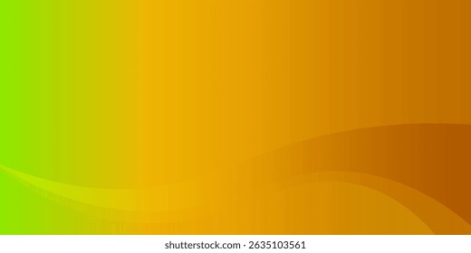 Fundo de gradiente abstrato vibrante com formas de onda fluindo em tons de verde, amarelo e laranja, ideal para projetos de design modernos, apresentações ou cenários de sites.