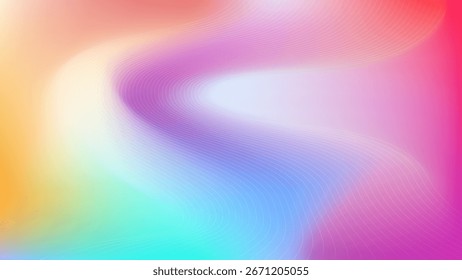 Vibrant Abstract Gradient Background with Fluid Wavy Lines and Soft Pastel Colors. Perfect for header, banners, wallpapers, presentation, posters, websites, social media graphics project.