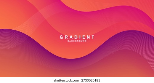 Vibrant abstract gradient background with modern flowing waves