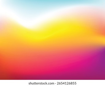 Vibrant abstract gradient background with smooth transitions between yellow, pink, orange, and blue hues. Perfect for web design, mobile wallpapers, social media graphics, presentations, and modern
