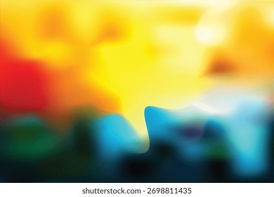 Fondo Abstractas vibrante del desenfoque del gradiente con la fusión amarilla y azul audaz del color