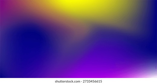 O vibrante gradiente abstrato com tons de azul, roxo e amarelo cria um fundo dinâmico e moderno adequado para projetos de tecnologia, criatividade e design