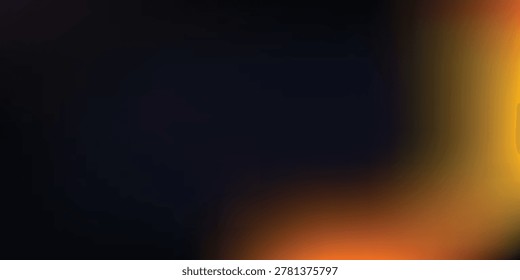 A vibrant abstract gradient featuring warm colors like orange and yellow, transitioning smoothly against a deep, dark background.