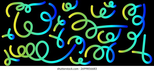 Vibrant abstract gradient lines flowing across a dark background Perfect for modern design wallpaper motion graphics and digital art concepts