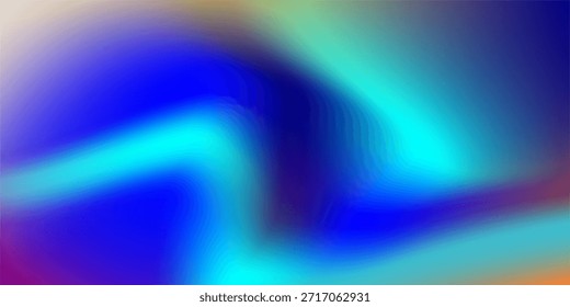 Gradiente Abstractas Vibrante Con Blues De Neón Turquesa Y Flujo De Luz Púrpura