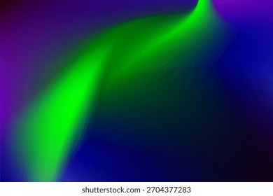 Vibrant Abstract Gradient With Neon Green, Purple, And Blue Light Curves For Background Design