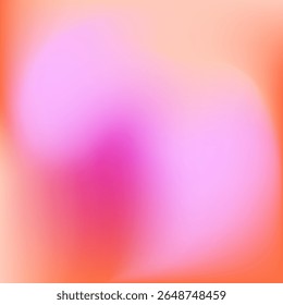 Vibrant abstract gradient with warm orange, pink and purple tones. Blend of bright neon colors. Vector