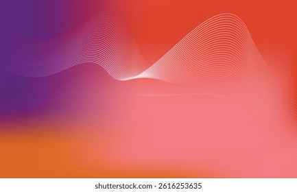 Vibrant Abstract Gradient Wave Background. Purple Orange Red Flow Design