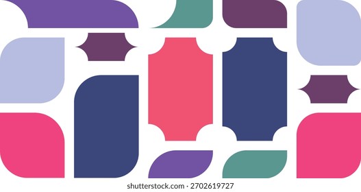A vibrant, abstract graphic design featuring a dynamic interplay of geometric shapes and bold colors, suitable for modern branding.