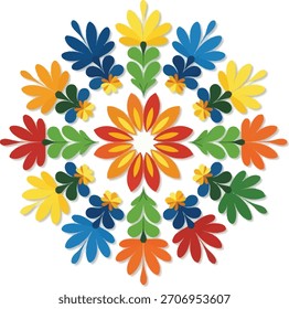 Un Diseño gráfico vibrante y abstracto que presenta una interacción dinámica de Formas geométricas y colores llamativos, apto para la marca moderna y el arte digital.