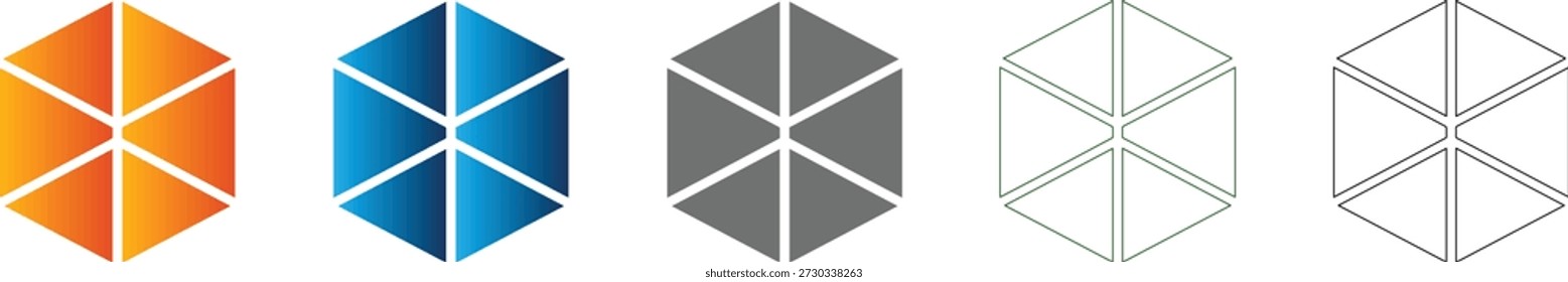 Una forma geométrica abstracta vibrante del modelo del hexágono, parte de un sistema plano moderno del icono del diseño. Este gráfico de Vector limpio está aislado para un uso digital versátil.