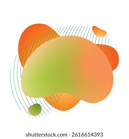 Vibrant abstract illustration featuring fluid shapes in a gradient of orange, red, and blue hues. Dynamic composition for modern artistic designs and creative projects.