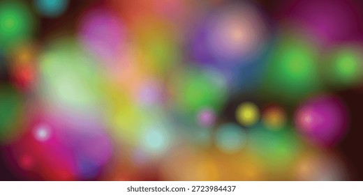 Una Imagen vibrante y abstracta con un efecto bokeh con varios colores. La Imagen muestra un desenfoque de luces multicolores y Formas, creando una atmósfera de ensueño y artística. Los colores se mezclan a la perfección, produciendo una composición visualmente atractiva y dinámica.