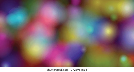 Una Imagen vibrante y abstracta con una colección de luces bokeh coloridas. Las luces son borrosas, creando una atmósfera de ensueño y caprichoso. Los colores van desde rosas y azules brillantes hasta amarillos y morados cálidos, creando una composición visualmente atractiva y dinámica.