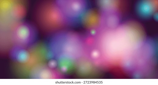 Una Imagen vibrante y abstracta con una colección de luces bokeh borrosas y multicolores. Las luces crean una atmósfera de ensueño y caprichoso con varios tonos que se mezclan, evocando un sentido de creatividad e imaginación.