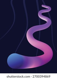 A vibrant abstract image featuring a gradient fluid wave against a dark background. Perfect for modern design concepts, adding a dynamic and colorful touch.