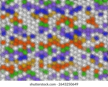 
Uma imagem abstrata vibrante com um efeito de vidro fosco. Ele apresenta uma variedade de formas e entalhes desfocados em roxo, azul, verde, laranja e amarelo.