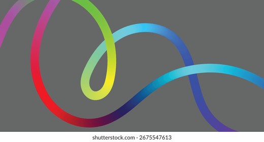 Vibrant Abstract Lines Intertwining on a Black Background. A dynamic image featuring interwoven, colorful lines in various shades of the rainbow against a solid black backdrop.