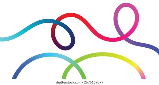 Vibrant Abstract Lines Intertwining on a Black Background. A dynamic image featuring interwoven, colorful lines in various shades of the rainbow against a solid black backdrop.