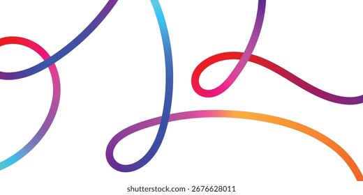 Vibrant Abstract Lines Intertwining on a Black Background. A dynamic image featuring interwoven, colorful lines in various shades of the rainbow against a solid black backdrop.