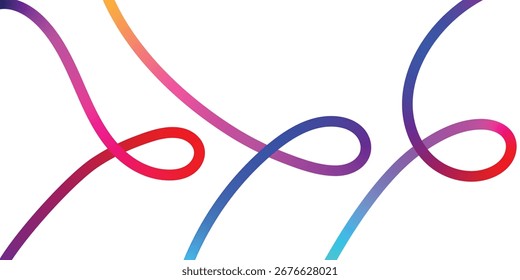 Linhas abstratas vibrantes entrelaçando-se em um fundo preto. Uma imagem dinâmica com linhas coloridas entrelaçadas em vários tons do arco-íris contra um fundo preto sólido.