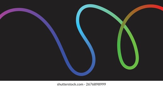 Vibrant Abstract Lines Intertwining on a Black Background. A dynamic image featuring interwoven, colorful lines in various shades of the rainbow against a solid black backdrop.