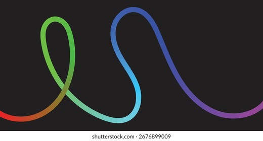Vibrant Abstract Lines Intertwining on a Black Background. A dynamic image featuring interwoven, colorful lines in various shades of the rainbow against a solid black backdrop.