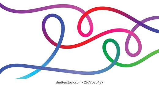 Vibrant Abstract Lines Intertwining on a Black Background. A dynamic image featuring interwoven, colorful lines in various shades of the rainbow against a solid black backdrop.