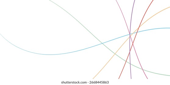 Vibrant Abstract Lines of Pink, Orange, and Blue Gracefully Intersecting