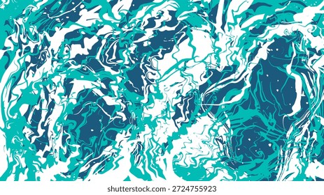 Plano de fundo de arte líquida abstrata vibrante com uma mistura dinâmica de efeitos de tinta azul tosca, azul escuro e branco girando, perfeito para projetos modernos e criativos.