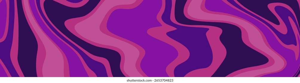 Um padrão de mármore líquido vibrante e abstrato em tons psicodélicos de roxo e rosa.