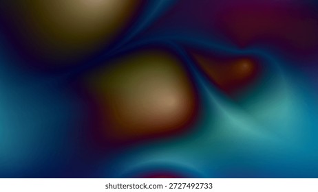 Fundo de gradiente de néon líquido abstrato vibrante com transições de cores suaves e efeito de oclusão ambiente. Modelo moderno de espaço escuro futurista para conceitos de design. Abstração De Líquido Luminoso. Ilustração vetorial.