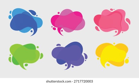 Vibrant Abstract Liquid Speech Bubbles for Dynamic Communication Graphics