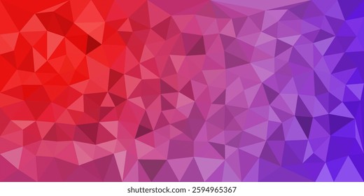 A vibrant abstract low-poly background transitioning from red to purple, featuring geometric triangular patterns.


