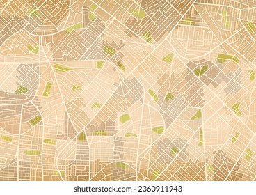 Vibrant abstract map with unique lines, geometric patterns formcartographic background. Huge city top view. Streets and blocks, route for movement on the streets of the city. Vector illustration