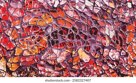 Vibrant Abstract Mosaic Texture with Shattered Glass Effect