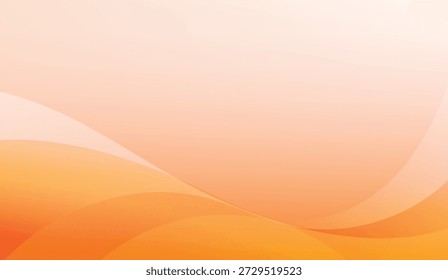 Fundo de gradiente de laranja e pêssego abstrato vibrante com linhas onduladas fluidas e curvas suaves perfeitas para designs e apresentações digitais modernos