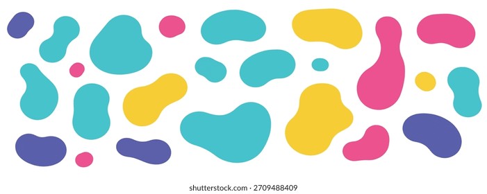 formas orgânicas abstratas vibrantes em cores brilhantes variadas 
