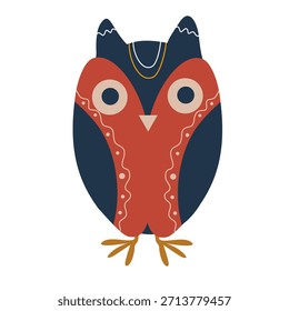 Lebendige abstrakte Eule Symbol Vektor isoliert traditionelles dekoratives Element