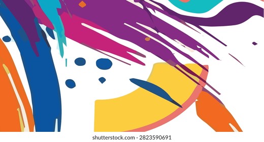 Vibrant abstract paint splash with bold colors and dynamic strokes, perfect for artistic, creative, and design applications.