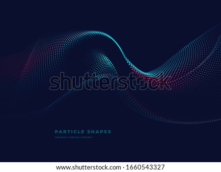 vibrant abstract particle vector dotted wave on dark background