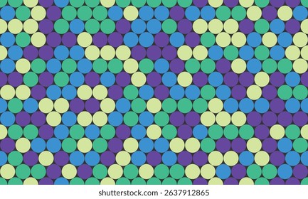 Vibrant abstract pattern of colorful circles forming a hypnotic geometric design. Ideal for backgrounds, website banners, textiles, and modern presentations.
