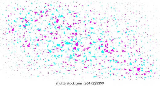 Vibrant Abstract Pattern Composed of Pink and Blue Geometric Shapes on White
