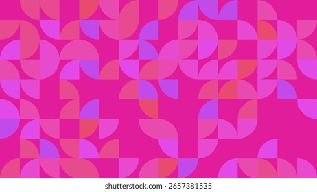 vibrant abstract pattern features colorful curves and shapes arranged on a striking pink background, offering a modern and playful design ideal for various creative projects.