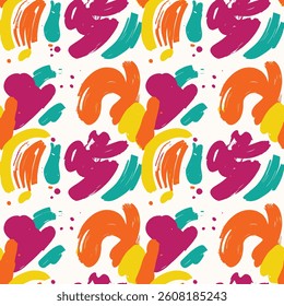 Vibrant abstract pattern featuring bold brushstrokes and organic shapes ideal for modern design use