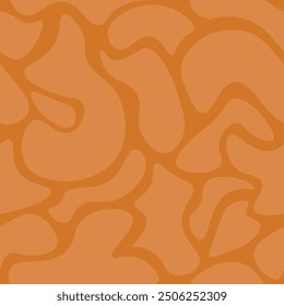 Vibrant abstract pattern featuring organic, fluid shapes in warm orange tones. Ideal for modern backgrounds, textiles, and digital projects, adding a bold and dynamic touch to your designs.