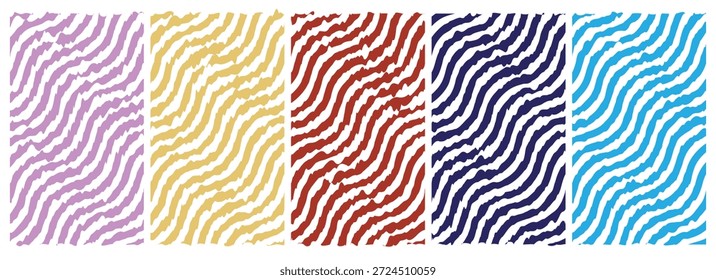 Vibrant abstract pattern of flowing, distressed wavy lines in multiple colors, ideal for modern digital art and graphic design backgrounds